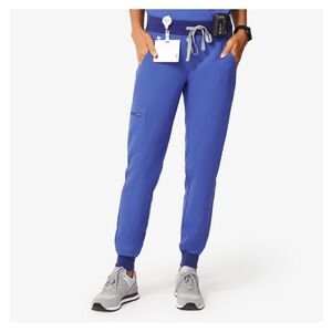 Figs Zamora style size medium petite scrub pants joggers yoga waistband Denim